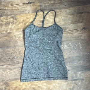 Lululemon power Y tank, size 4, grey